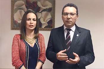 Presidente do CorenSP, Dra. Renata Pietro e o presidente do CRF-SP, Dr. Marcos Machado