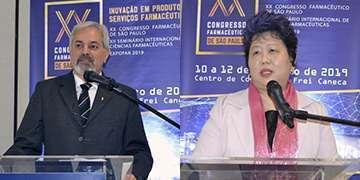 Dr. Leoberto da Costa Tavares, presidente da Comissão executiva e Dra. Margarete Kishi, conselheira federal 