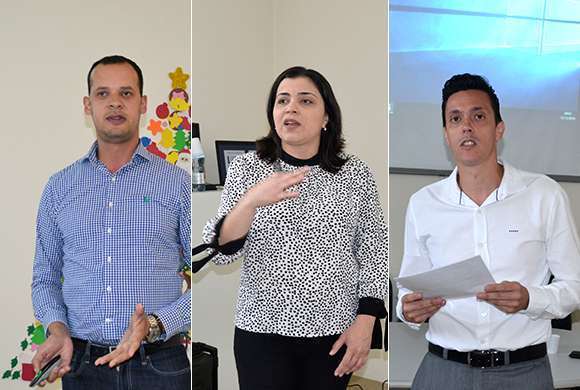 Dr. Luís Henrique Rezende, Dra. Ercilene Yamaguti e Dr. Anderson Almeida (delegado regional da Seccional de Rio Preto do CRF-SP)