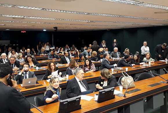 Parlamentares e representantes de entidades do setor durante a audiência pública realizada pela Comissão de Seguridade Social e Família, em novembro de 2018