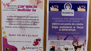 Campanha Farmácia Solidária - parceria seccional de São José dos Campos e acadêmicos do curso de Farmácia da Faculdade Anhanguera de São José dos Campos 