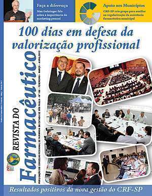 Capa Revista do Farmacêutico 106 (Fotos:  Ministério da Saúde, equipe do Depto. de Comunicação do  CRF-SP e Agência Luz)
